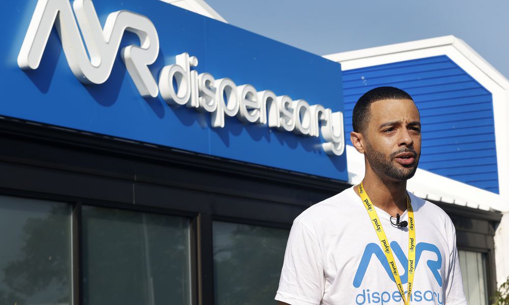 Tevin Johnson, manager of AYR dispensary in Riverside talks about the opening of recreational sales on marijuana Tuesday, Aug 6, 2024. MARSHALL GORBY\STAFF