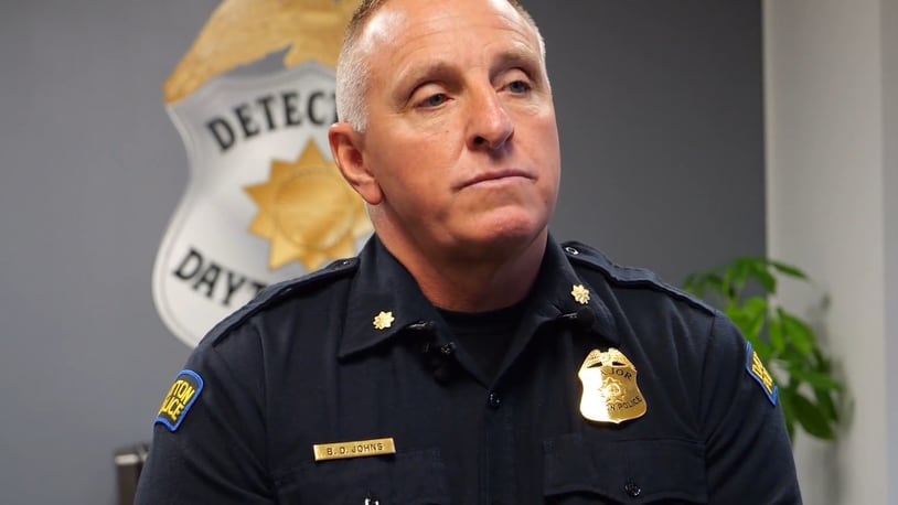 Dayton police Maj. Brian Johns provided more information Thursday, Sept. 26, 2024, about the deadly shooting of Jermea Lyle. Investigators were able to identify a suspect using Flock traffic cameras and ballistic data and arrested him on Sept. 25.