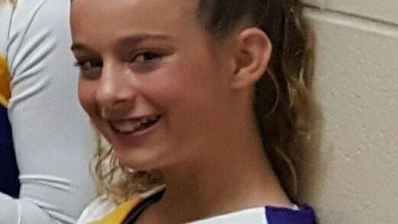 Gabrielle “Gabby” Ellis, 12, was a cheerleader for Vandalia-Butler schools and loved to jump rope. She died Sunday morning, along with her grandmother, when their car collided with another vehicle. CONTRIBUTED