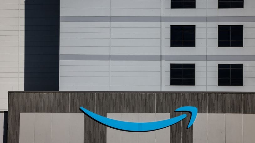 Part of the large Amazon fulfillment center on Dog Leg Road in Vandalia. JIM NOELKER/STAFF