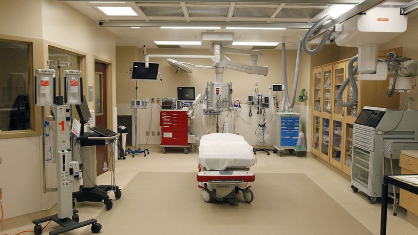 A trauma room part of a previous expansion of Kettering Health - Dayton, previously known as Grandview Hospital. Workplace violence is increasing among emergency departments and other hospital settings, ER doctors say.  STAFF FILE